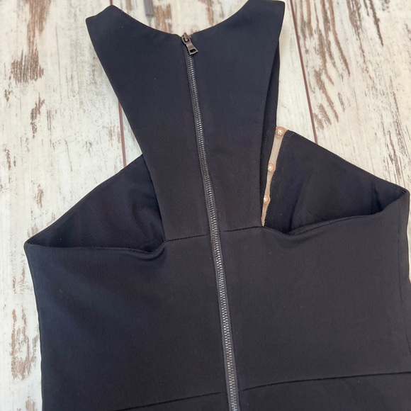 Three Floor Black Embellished Mesh Halter Dress Size 0 XXS Zip Back NWT - Picture 16 of 16